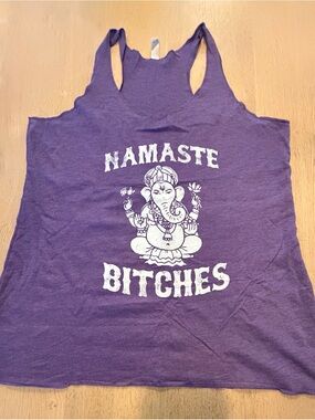 Namaste Graphic Racerback Tank Top - Purple Size XL